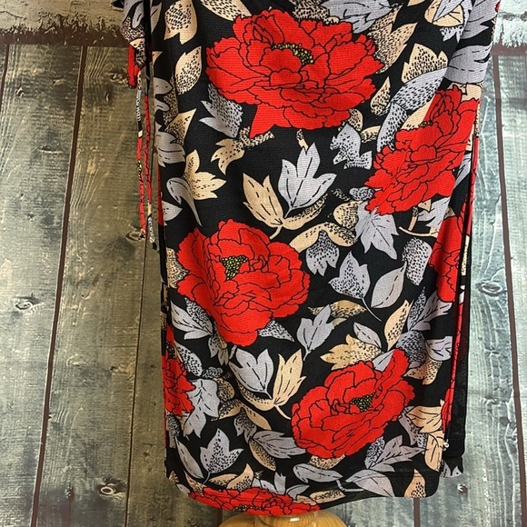 Diane Von Furstenburg Ruched One Sleeve Floral Mesh Dress Boswell Black 6 Sexy - Picture 6 of 16